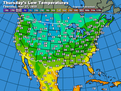 Tonight's Forecast Lows