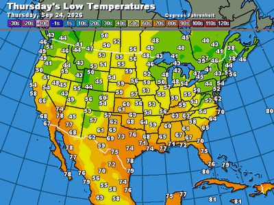 Tonight's Forecast Lows